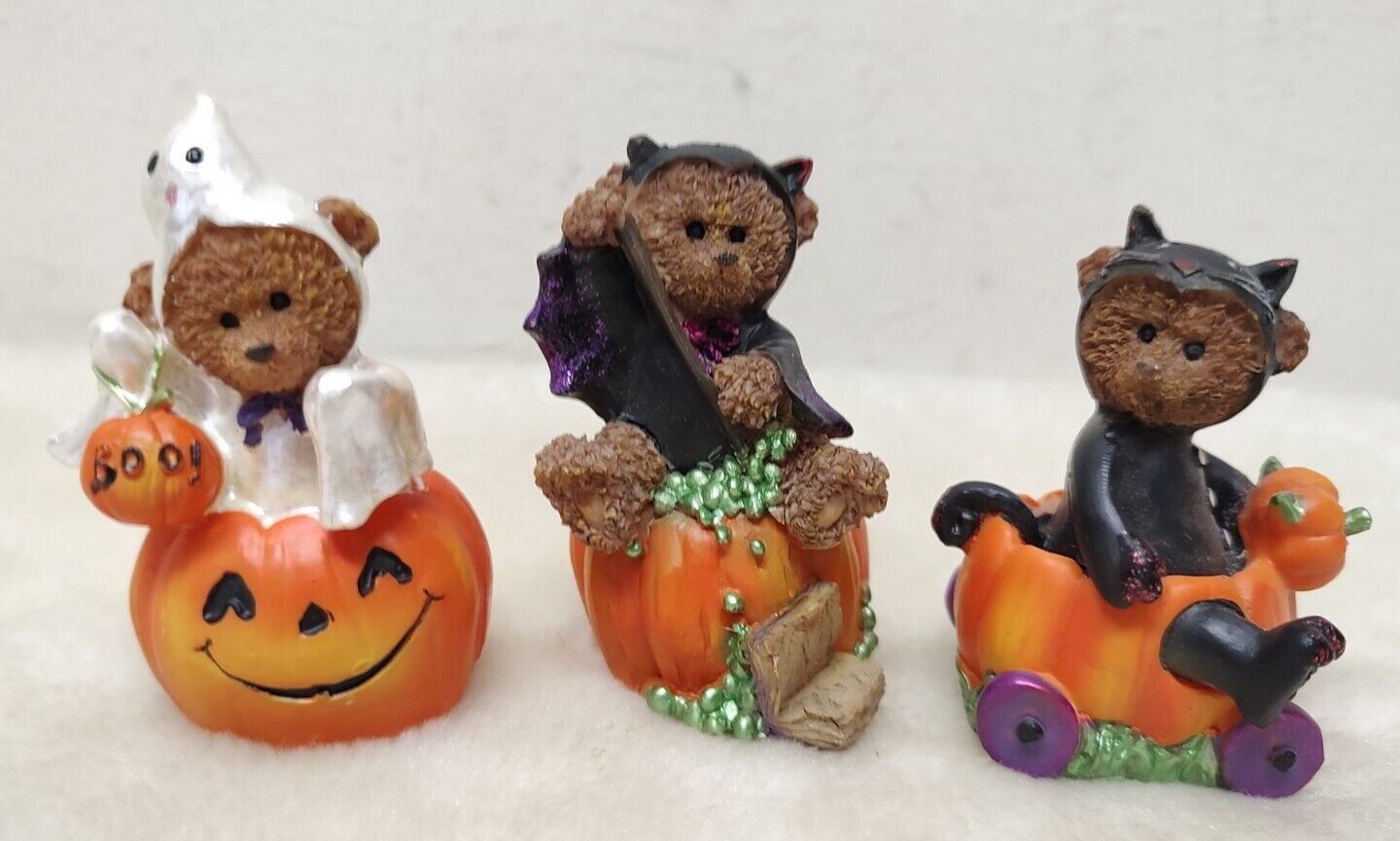 Ganz Halloween Figurine Bears Ghost Costume Jack O Lantern Pumpkin Black Cat Bat