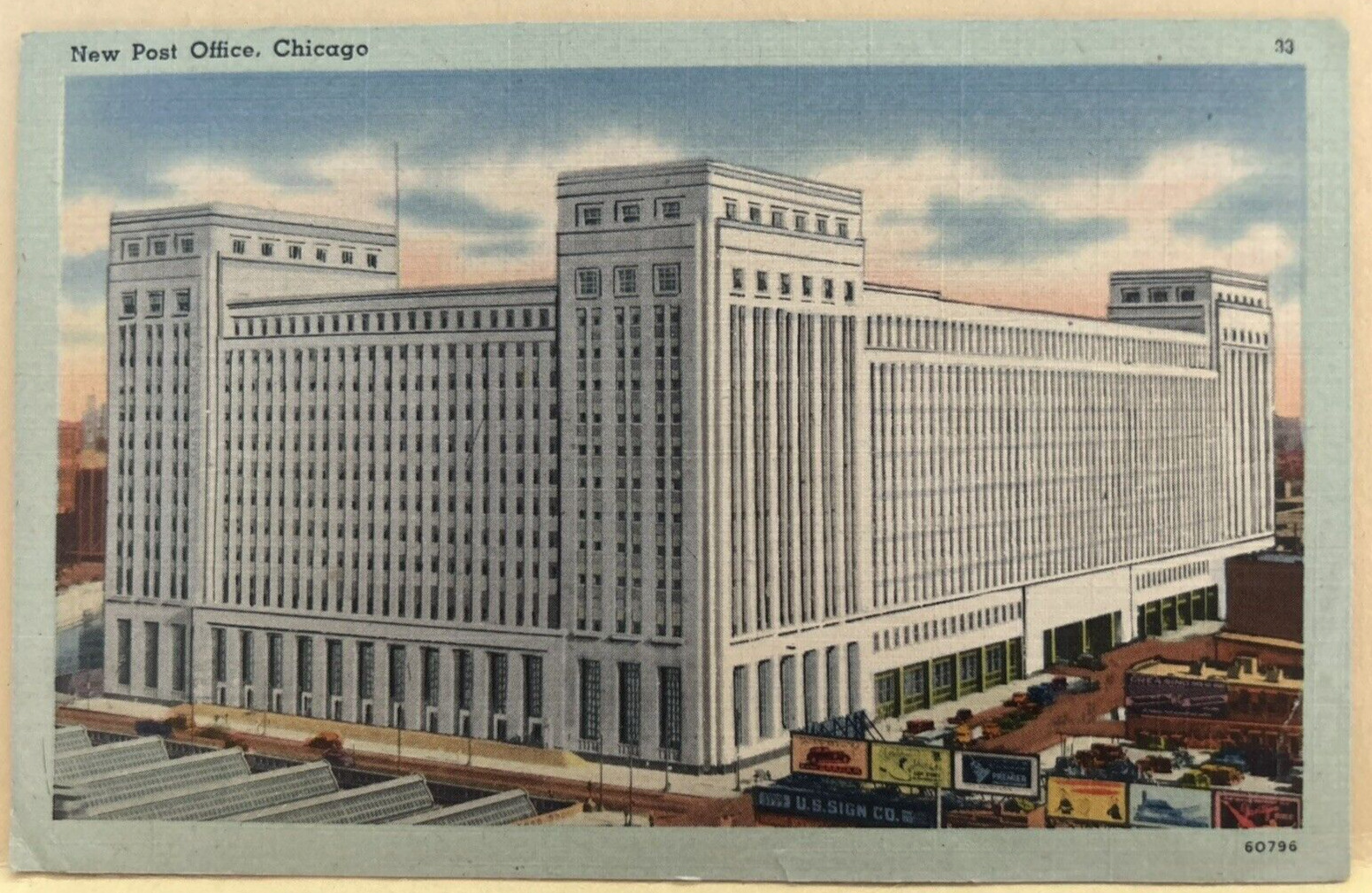 New Post Office Building Chicago Illinois c1947 Linen Postcard - a8