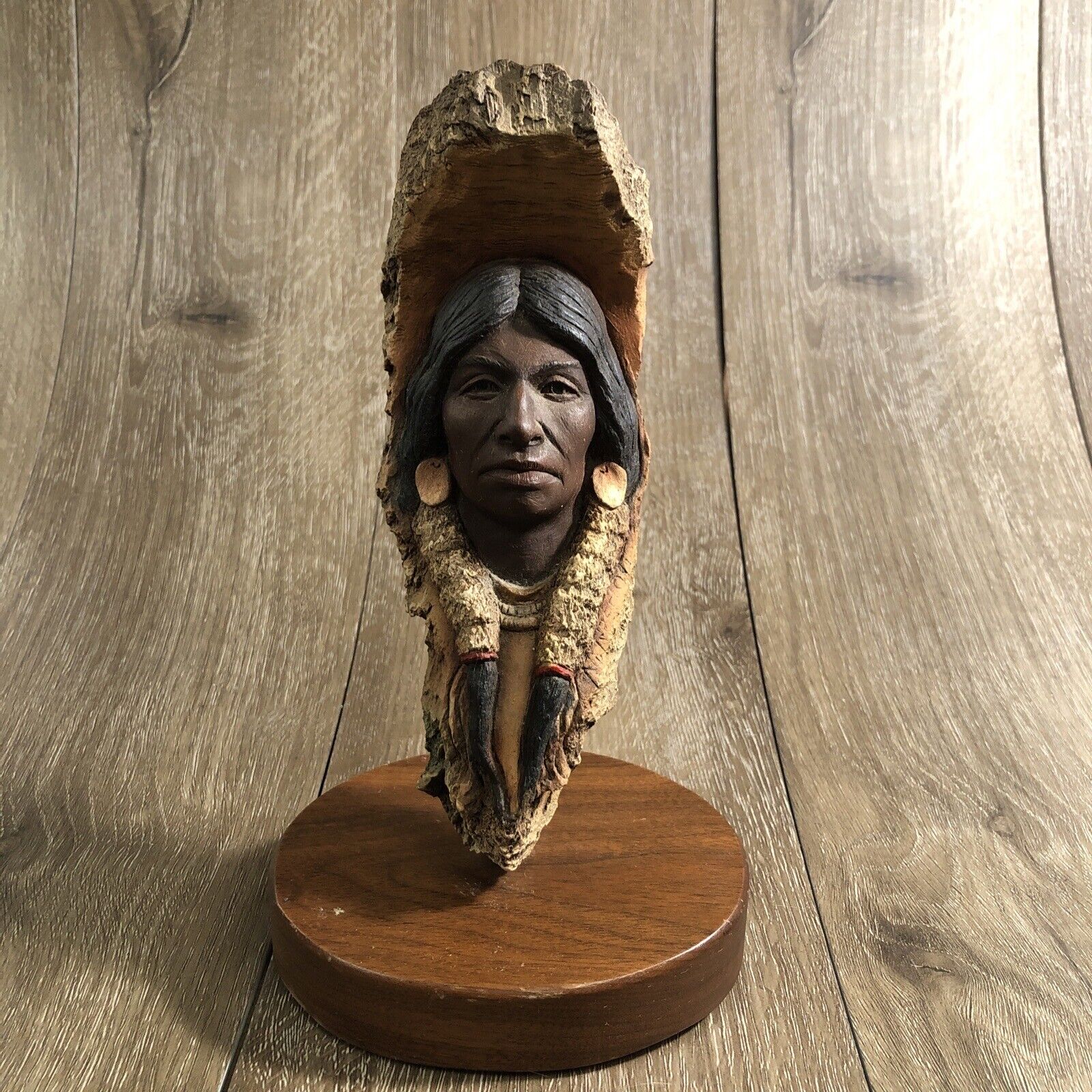 Vintage White Dawn Indian Sculpture by Neil J Rose