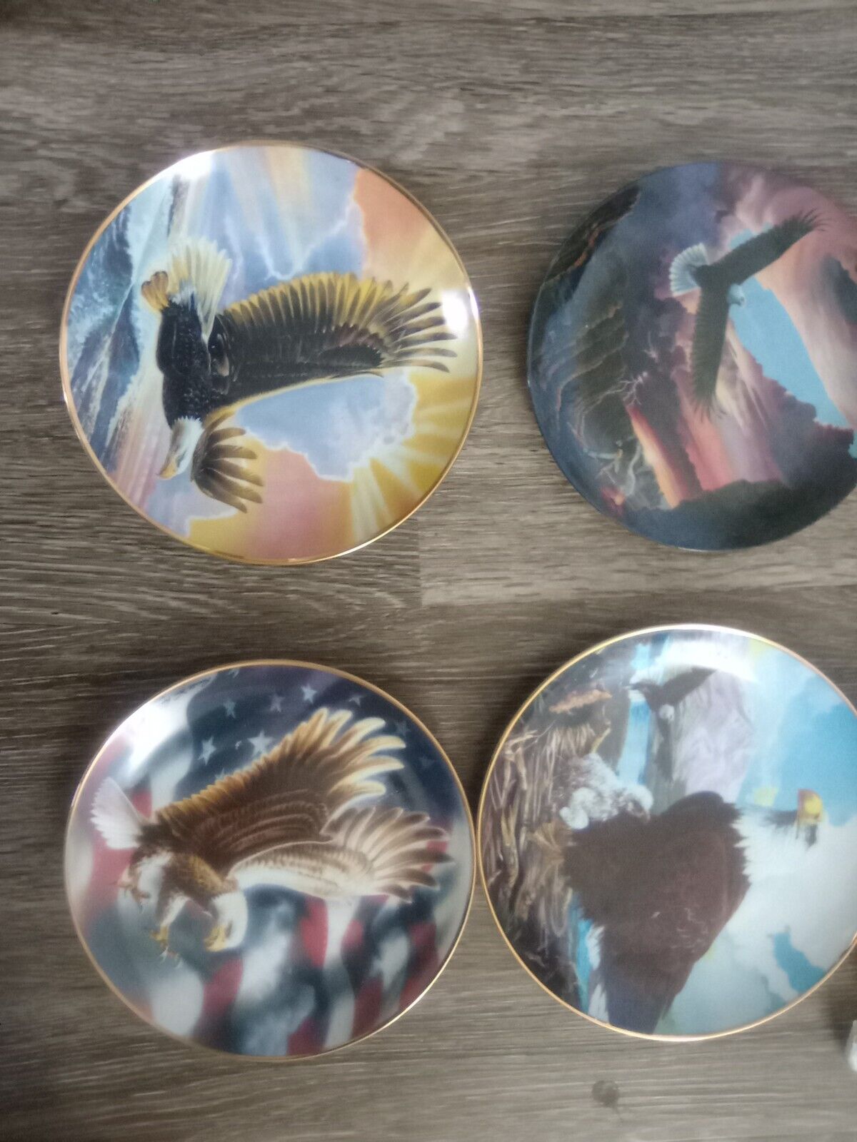 Set Of 4 Collectible Eagle Plates