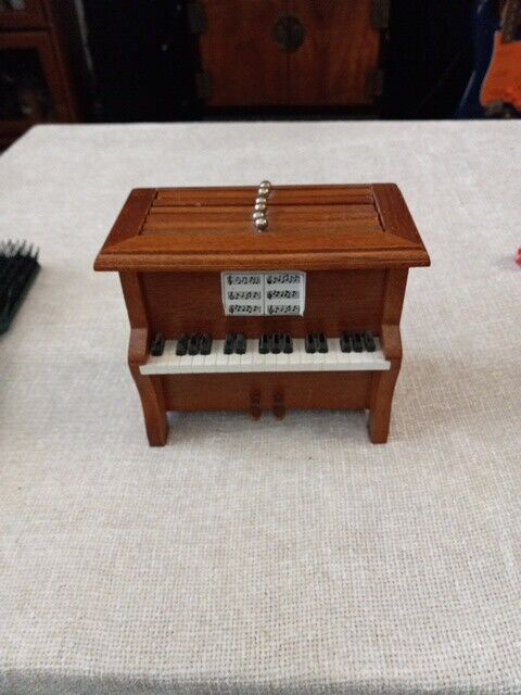 Vintage Upright Piano Cork and Wood Coaster Set of 6 