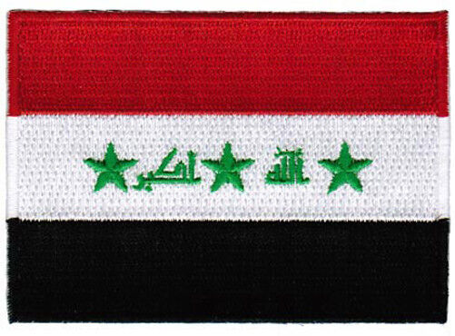 IRAQ FLAG PATCH IRAQI EMBLEM war military SADDAM HUSSEIN embroidered iron-on NEW