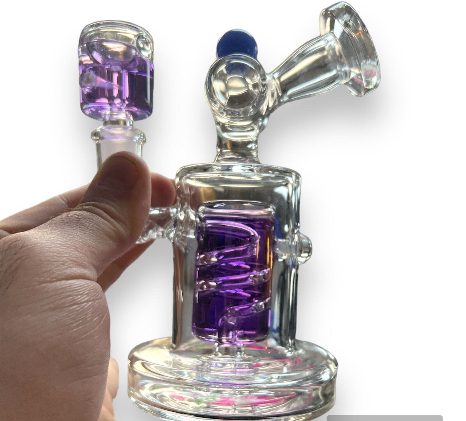THICK 6” Glycerin BEAKER Bong FREEZABLE Glass Water Pipe Hookah Purple *USA*
