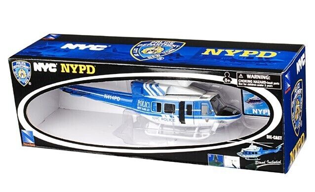 New Ray Sky Pilot Bell 412 Diecast Model NYPD Helicopter, 25537 NEW