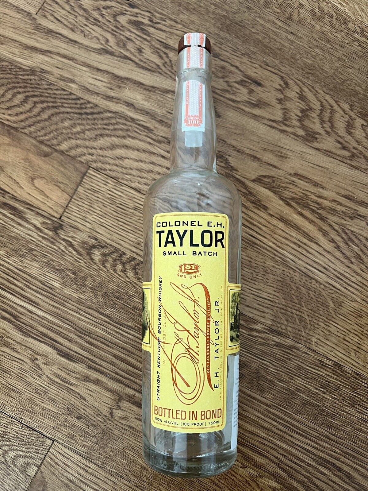 Empty Colonel E.H. Taylor Small Batch Bottle With Cannister