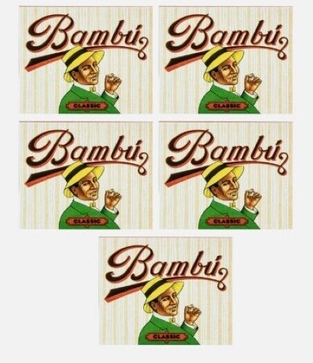 5 Pack of Bambu Classic Rolling Papers 100% Authentic  Regular Paper