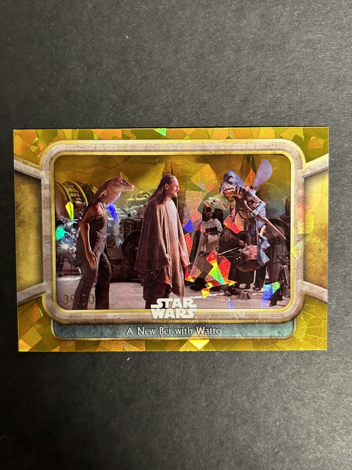 2024 Topps Chrome Star Wars Episode 1 Sapphire #46 A New Bet With Watto /50