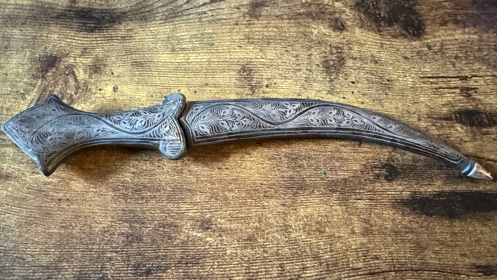 Antique Indian Mughal Dagger Khanjar Damascus Steel Handmade