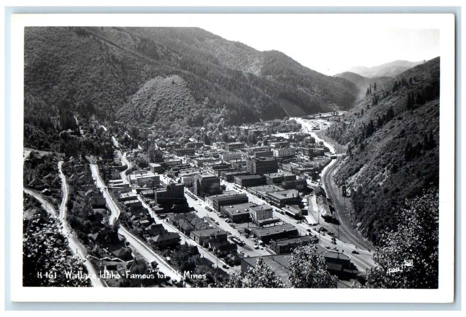 c1910\'s Aerial View Wallace Idaho ID, Famous For Its Mines RPPC Photo Postcard