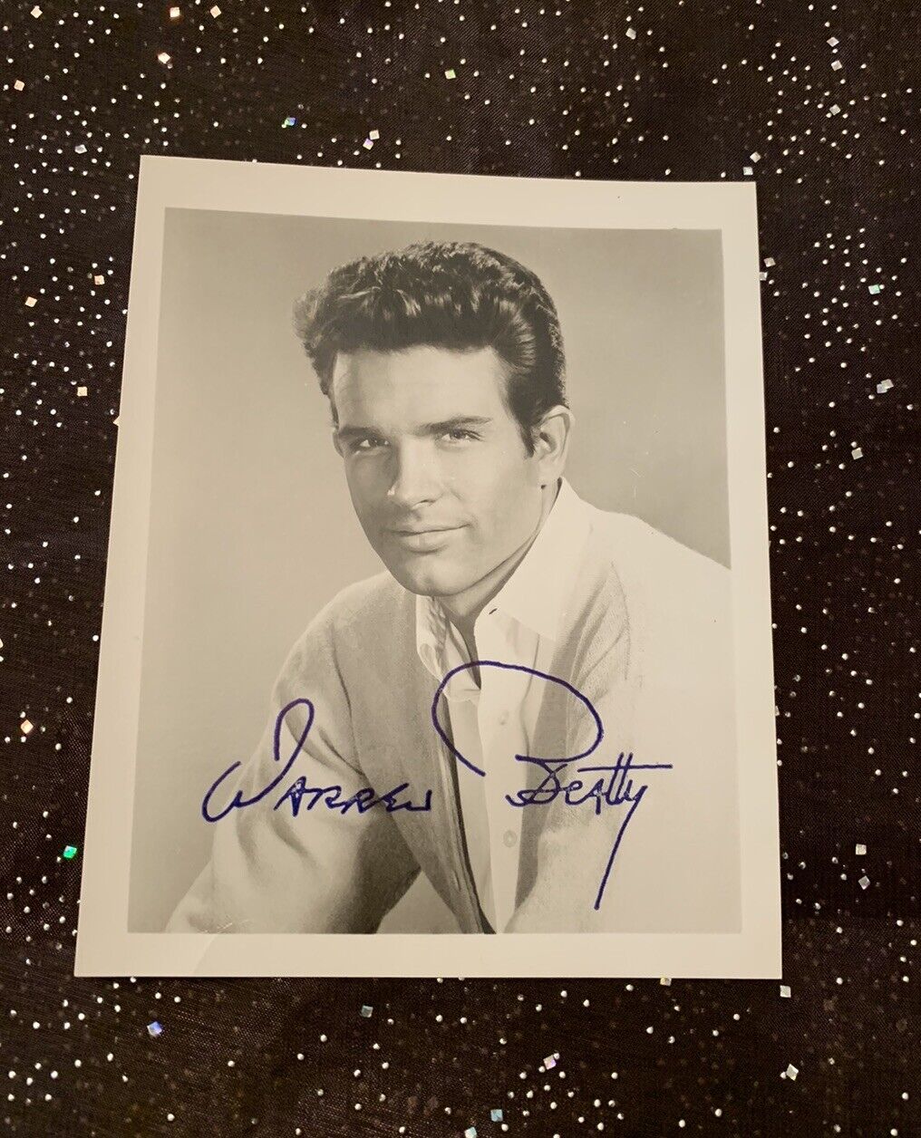 Warren Beatty Signed Photo 5”x 4” Black & White Young