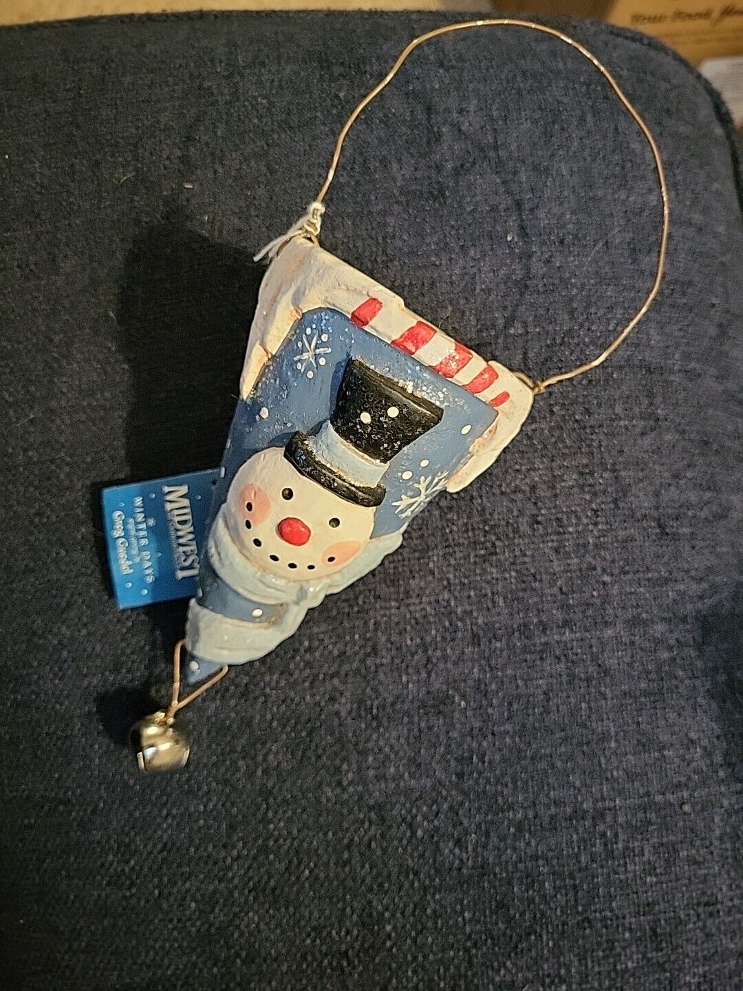 Snowman Ornament By Greg Guedel Retired Piece Super Rare