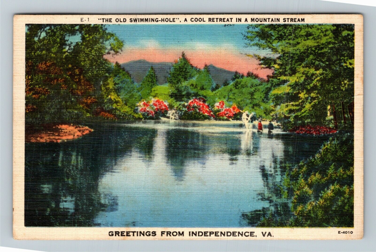 Independence VA-Virginia, Scenic Lake General Greetings, Vintage Postcard