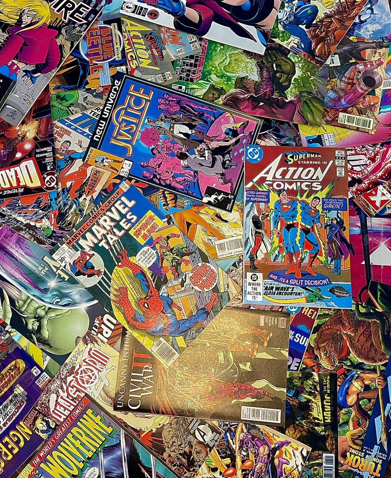 25 Random Comics Lot - Marvel and DC ONLY - All VF to NM - w/Bags N Boards