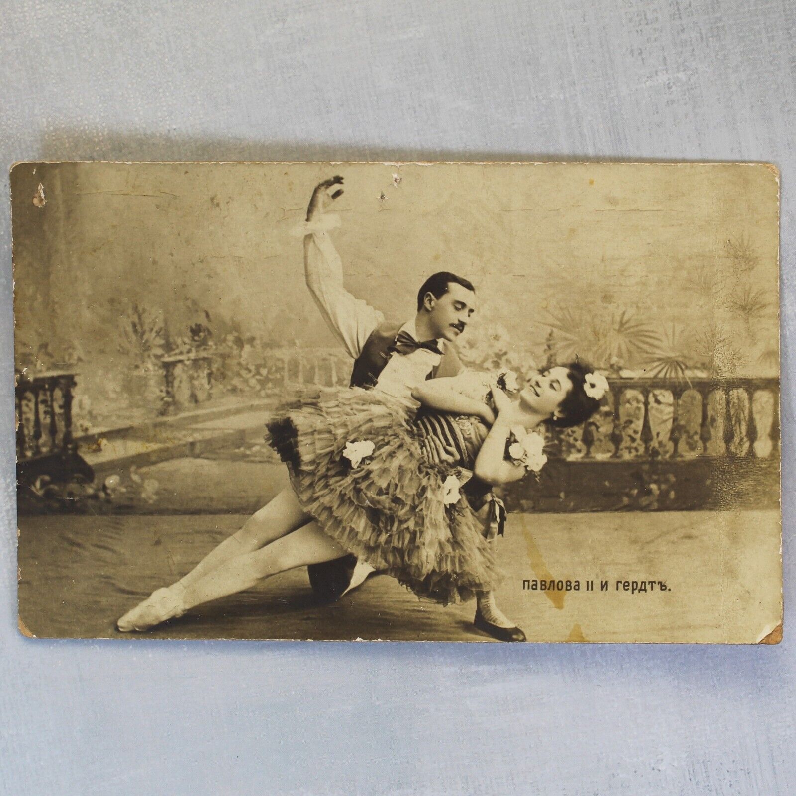 Pavel GERDT. Anna PAVLOVA Russian BALLET. Tsarist Russia photo postcard 1907s🩰
