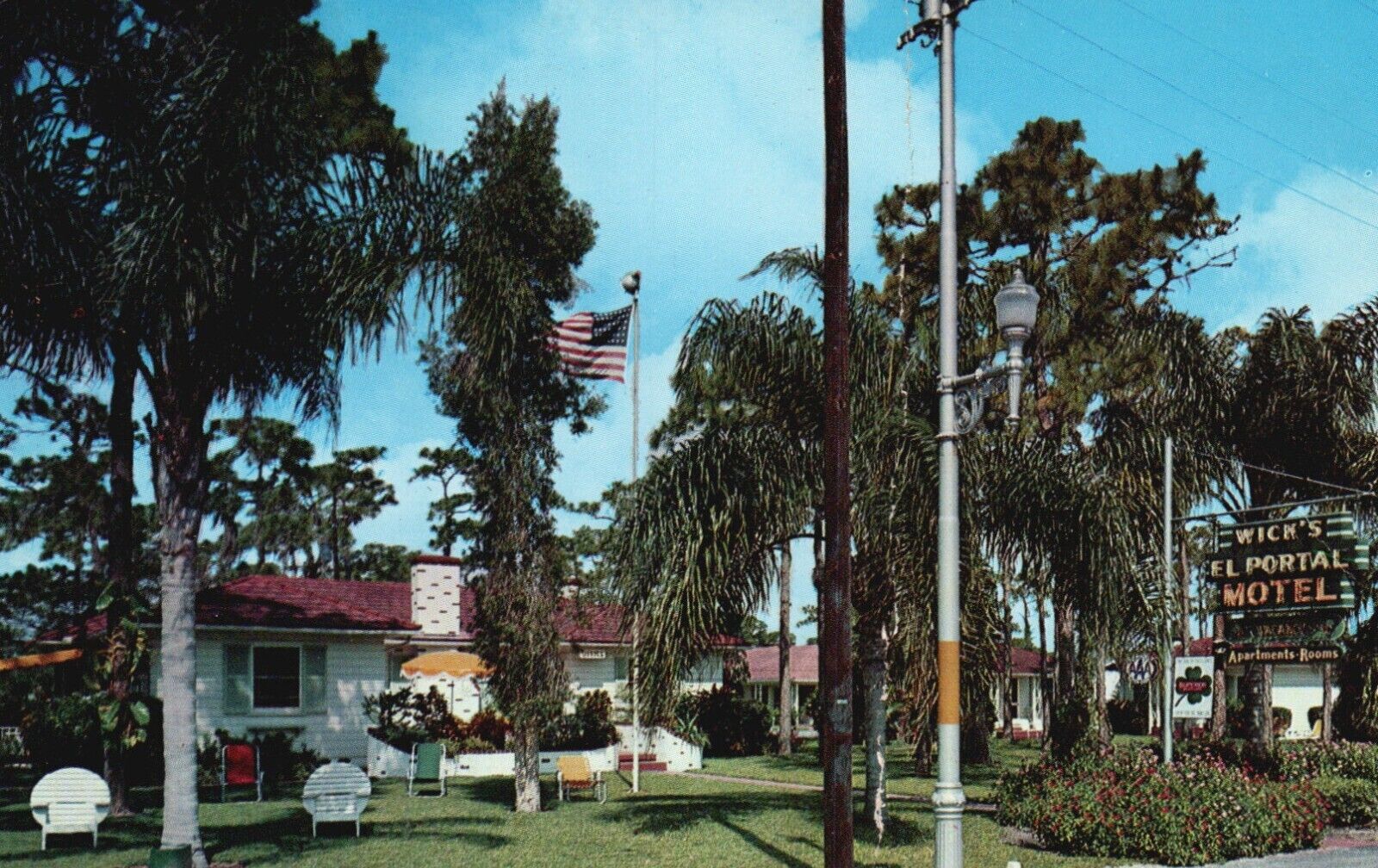 St. Petersburg, Florida, FL, Wick\'s El Portal Motel, 1953 Vintage Postcard e3320