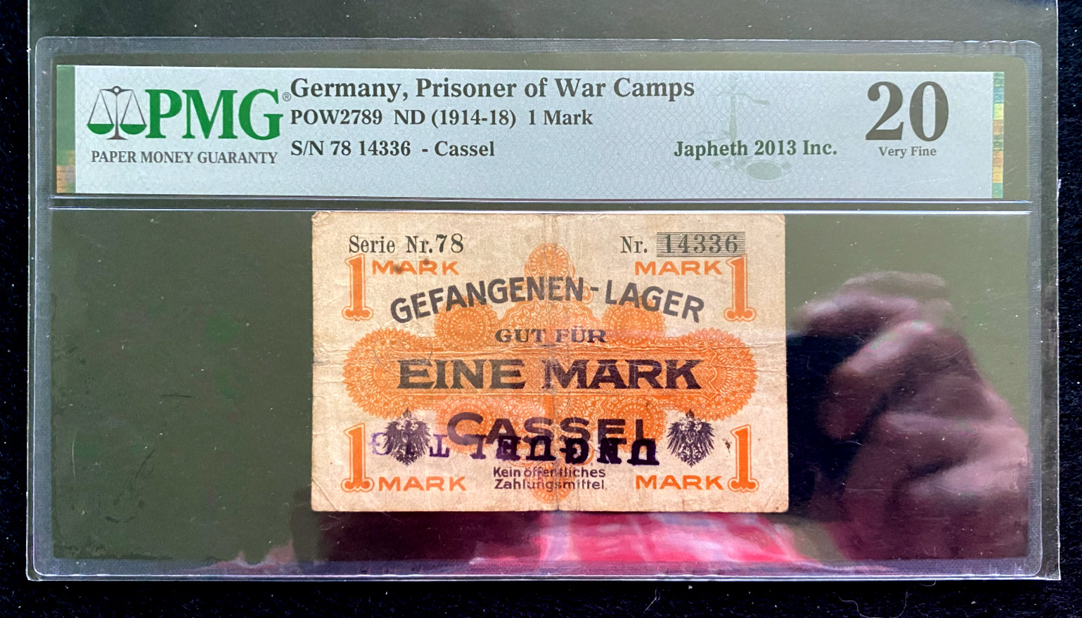 Germany WWI Prisoner Of War Camps 1 Mark POW2789 1914-18 PMG 20 Very Fine WWI