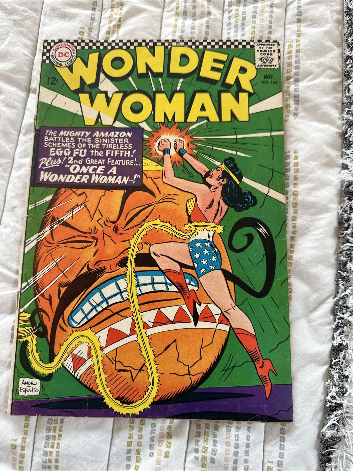 Wonder Woman Comic #166 November 1966 VG+ Silver Age DC