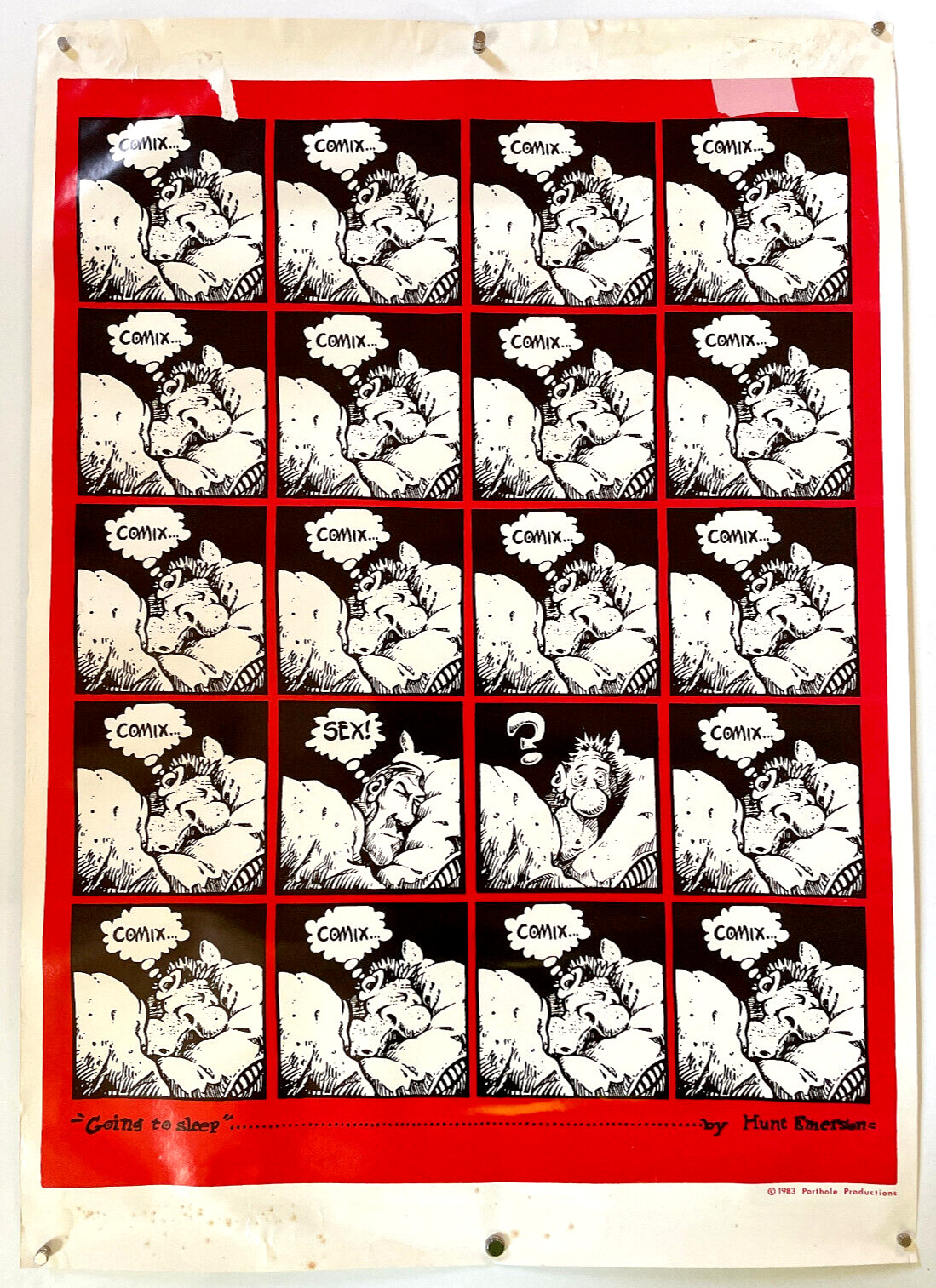 Vintage 1983 Hunt Emerson Comix Underground Comics Poster 21x30 Porthole Prod.