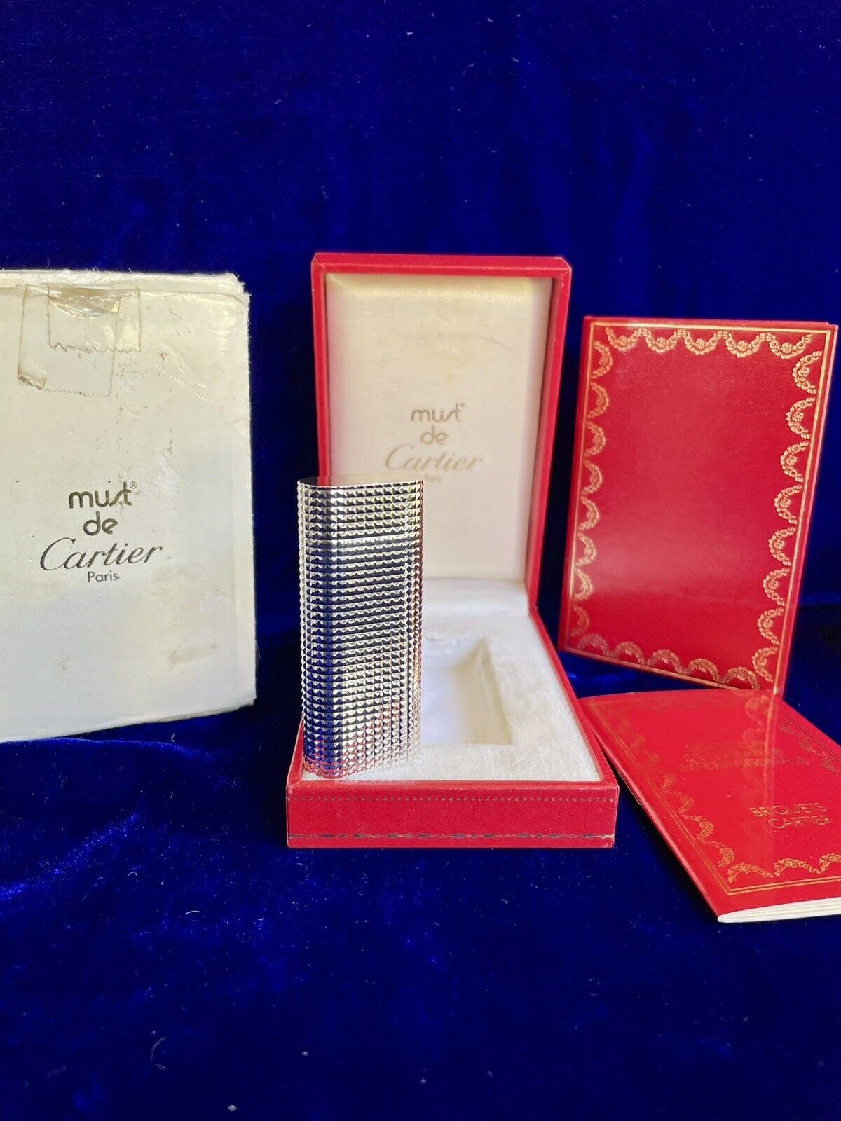 Cartier Lighter Palladium Oval New Old Stock Full Working 1 Year Warranty Box
