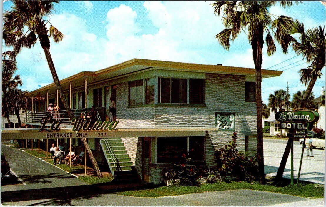1959, La Wanna Hotel - Apartments, DAYTONA BEACH, Florida Advertising Postcard