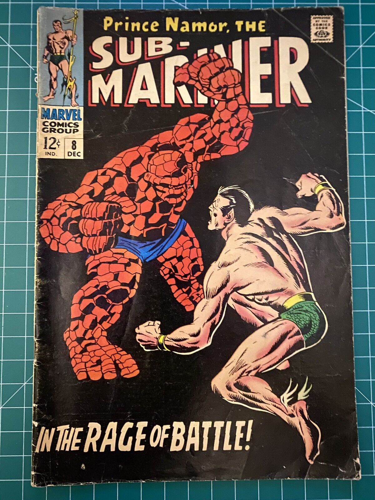 Sub-Mariner #8 Prince Namor Vs Thing Classic Cover  Marvel 1968