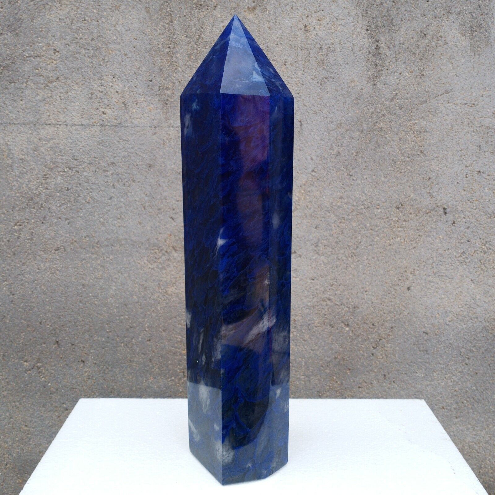 9.59LB Rare blue Obelisk Smelt Quartz Crystal Generator Pyramid Wand point J428
