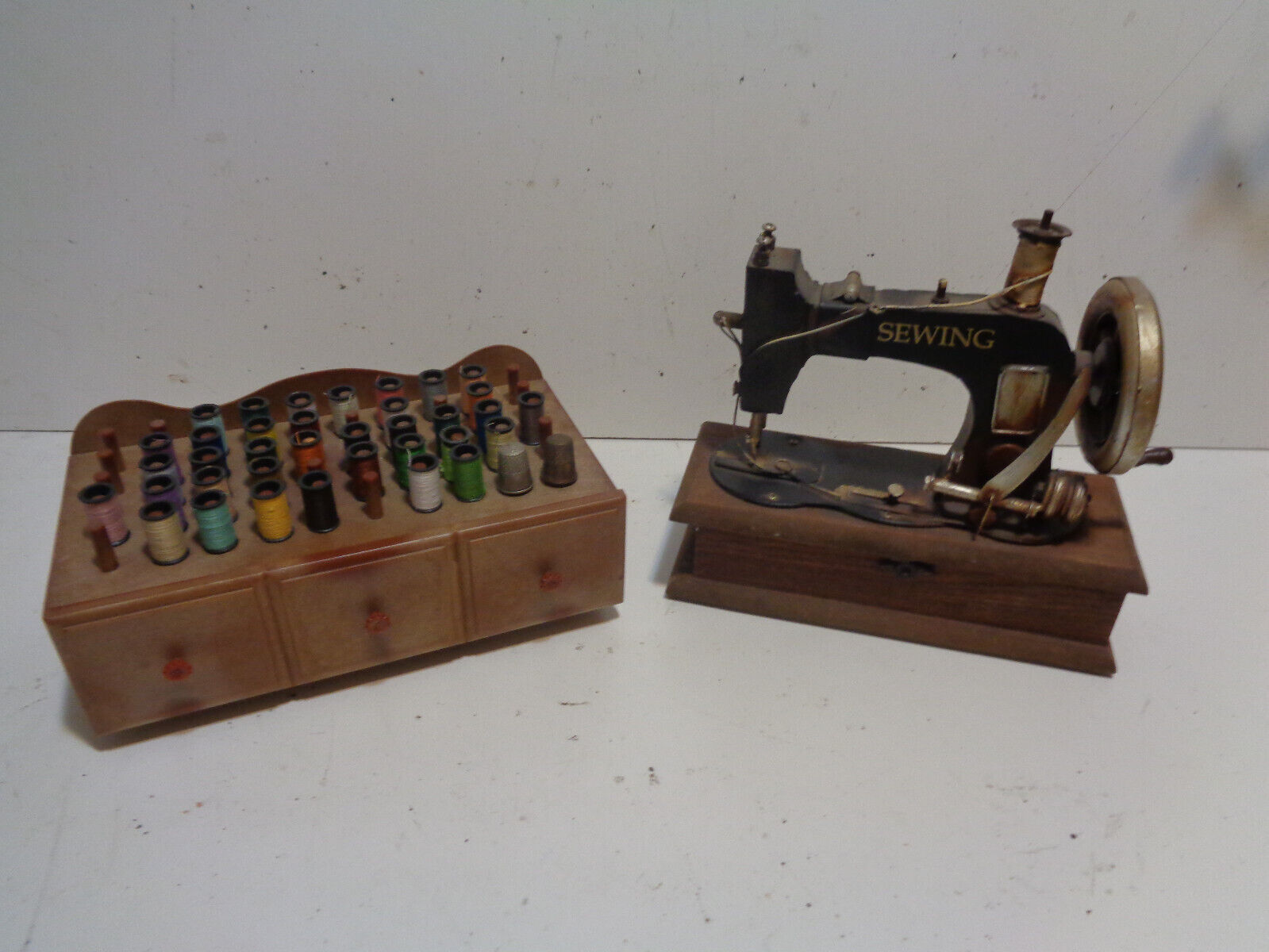2 Vintage  Sewing Box  Organizer Cabinets 