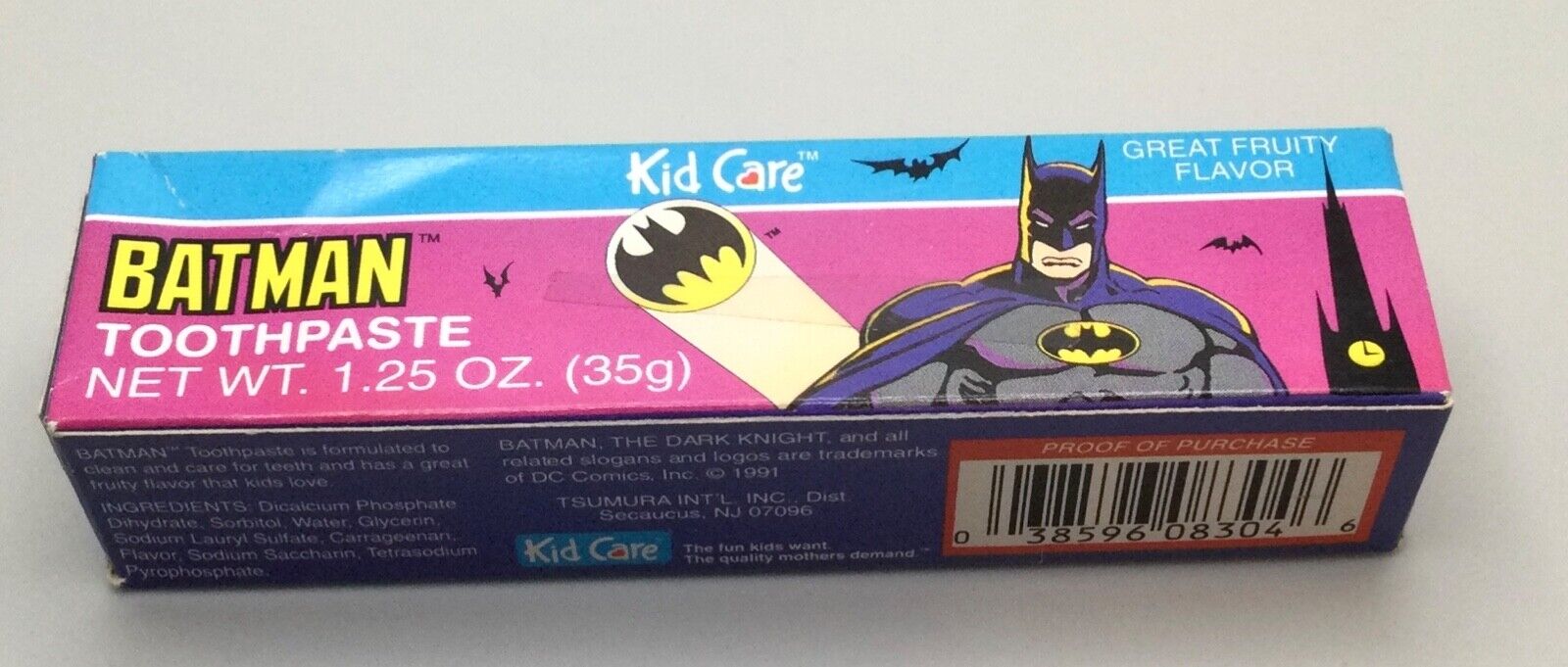 Vintage Batman toothpaste. N.O.S. sealed box. 1991