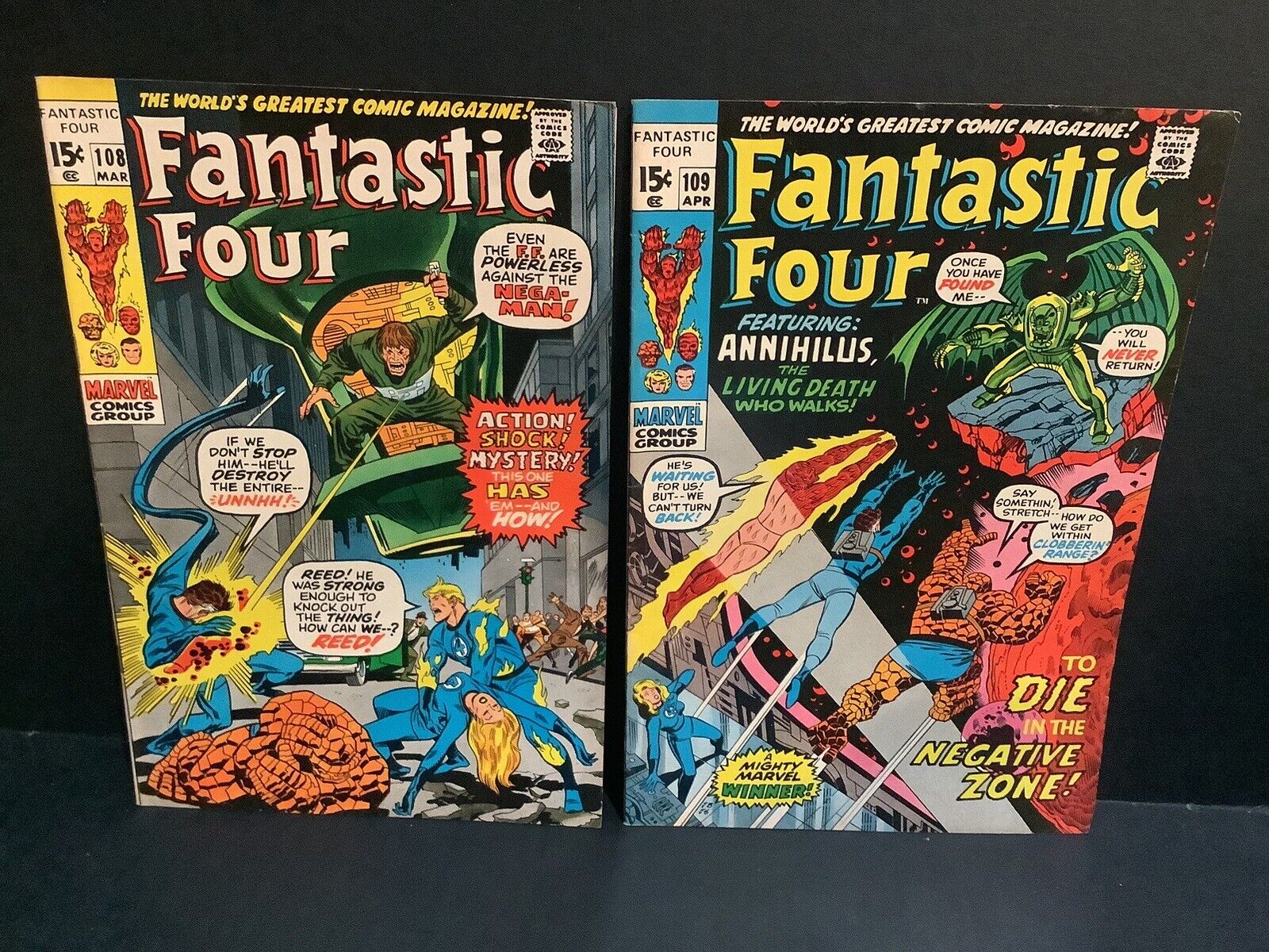 Fantastic Four #’s 108, 109 X2 Lot (Romita Art, Buscema Art) Marvel Comics