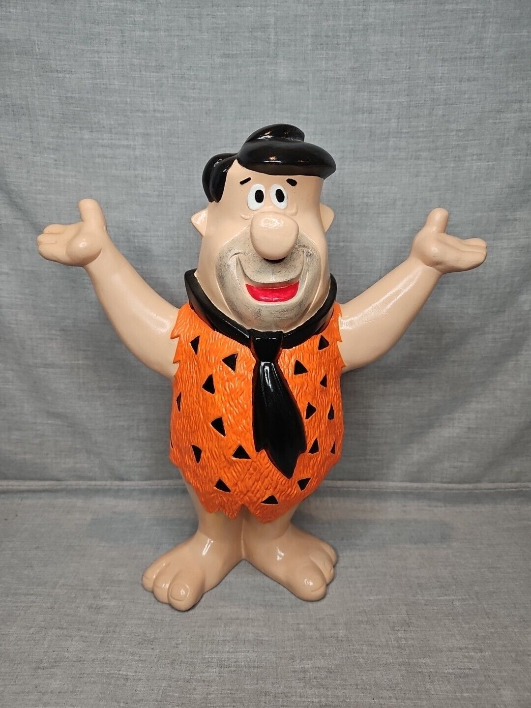 Vintage 70s Era Ceramic Fred Flintstone, Handpainted 12'' Tall Flintstones