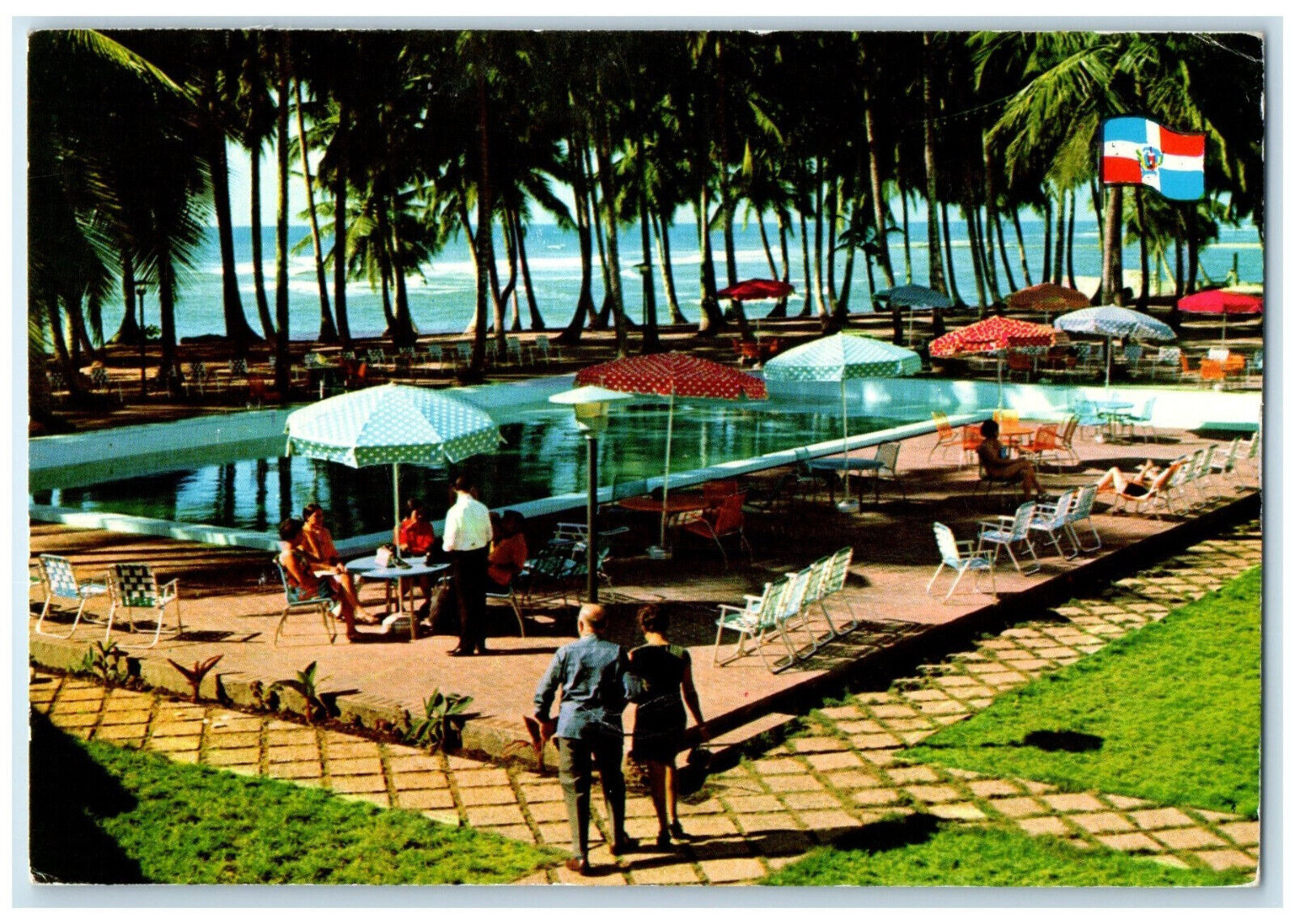 1979 Hotel Villas Del Mar Swimming Pool San Pedro De Macorix Dominicana Postcard