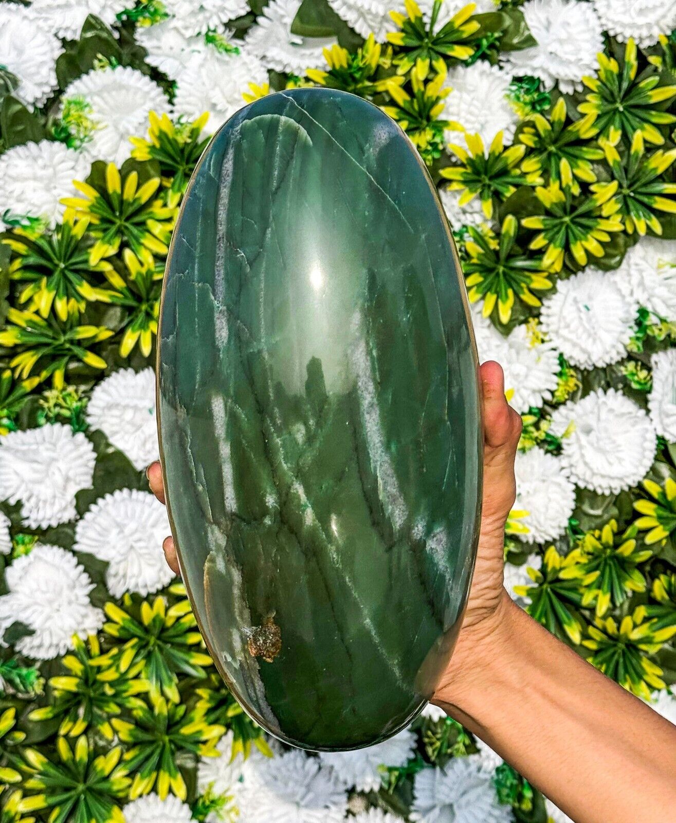 Large 250MM Natural Green Vivianite Stone Healing Metaphysical Meditation Lingam