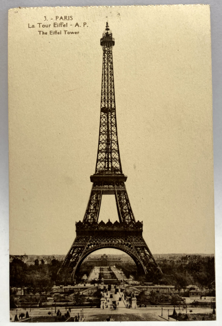 The Eiffel Tower, Paris France, Vintage Postcard