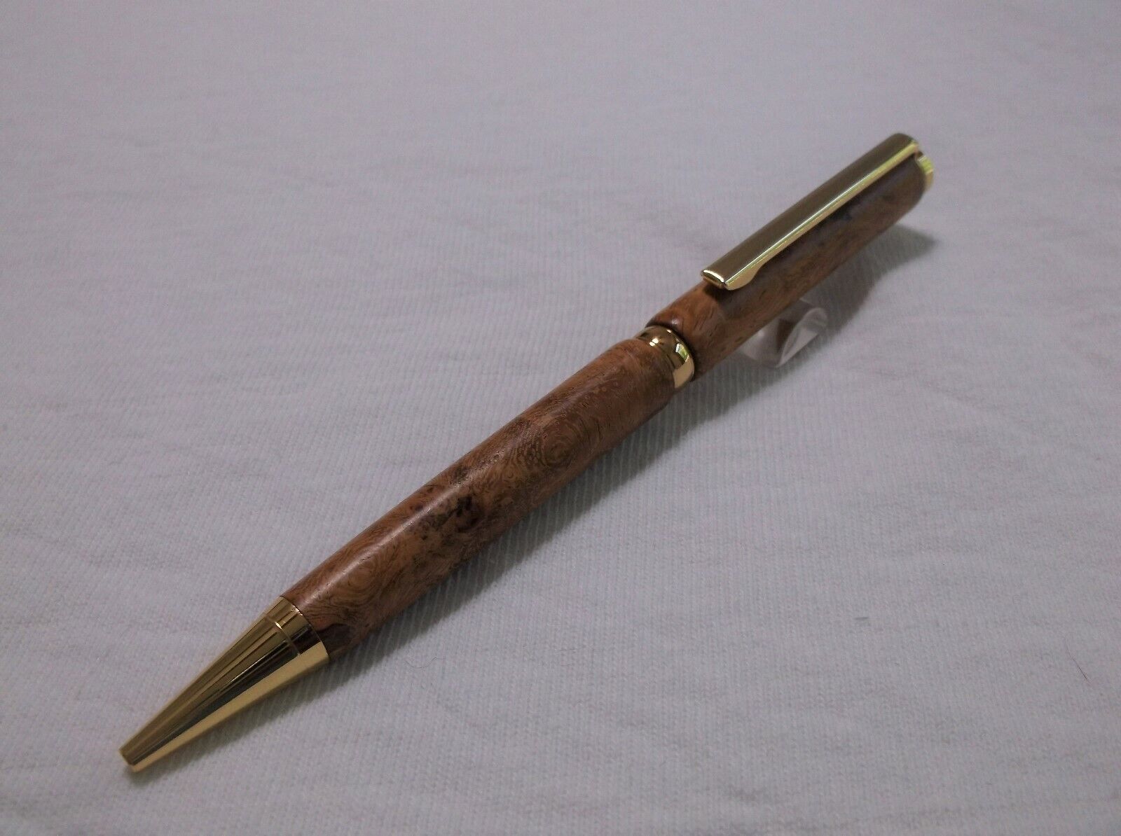 Handmade Exotic Afzelia Burl Wood Slimline Pen