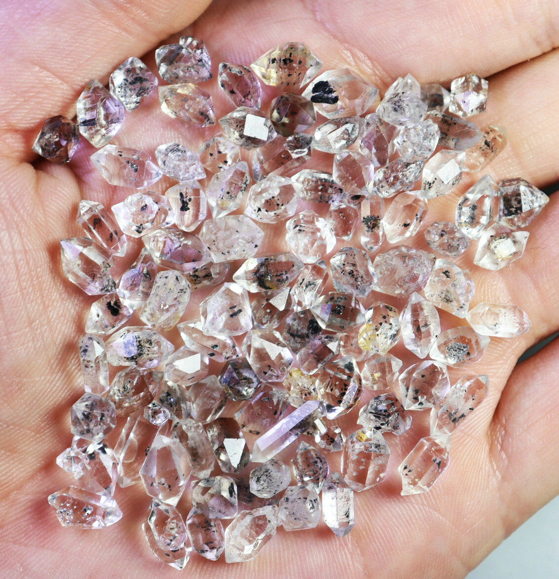 95pcs Natural Herkimer Diamond Black Phantom Crystal Quartz Mineral Specimen