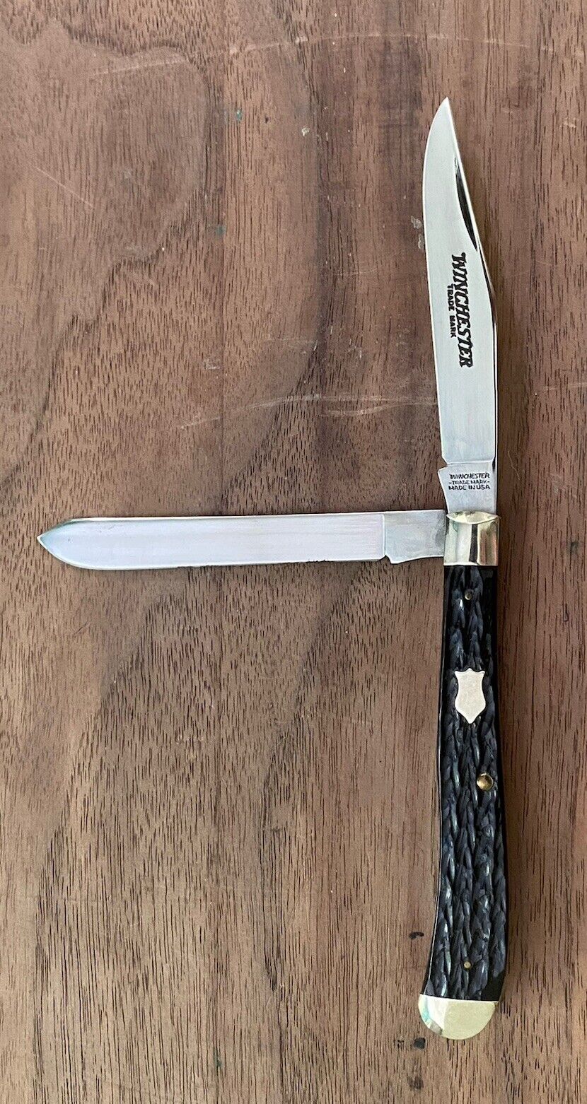 Vintage Winchester USA 2904 Slimline Trapper Pocket Knife Made in 1987