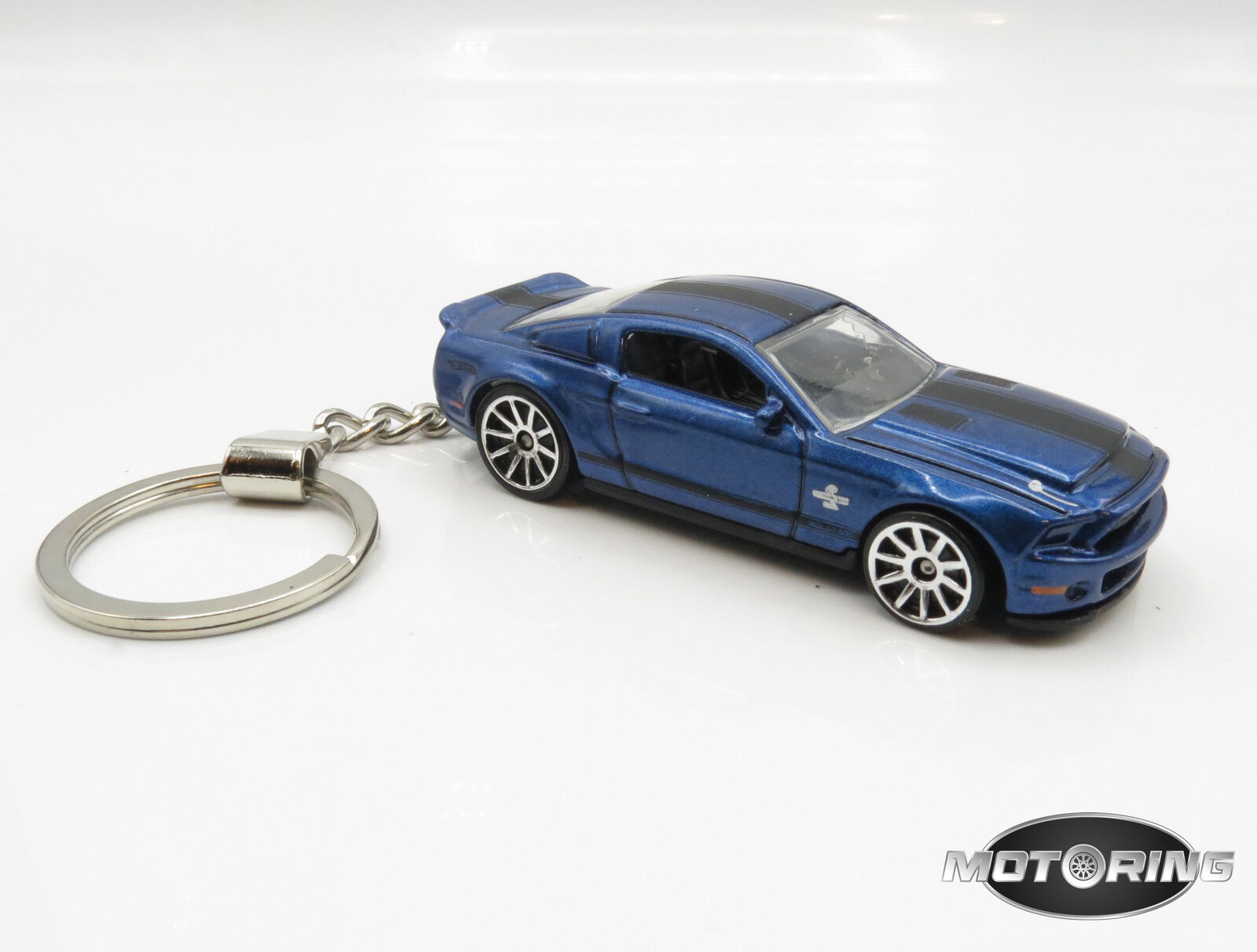 2010 Ford Shelby GT500 Blue Custom Novelty Car Keychain 1:64 Diecast Replica