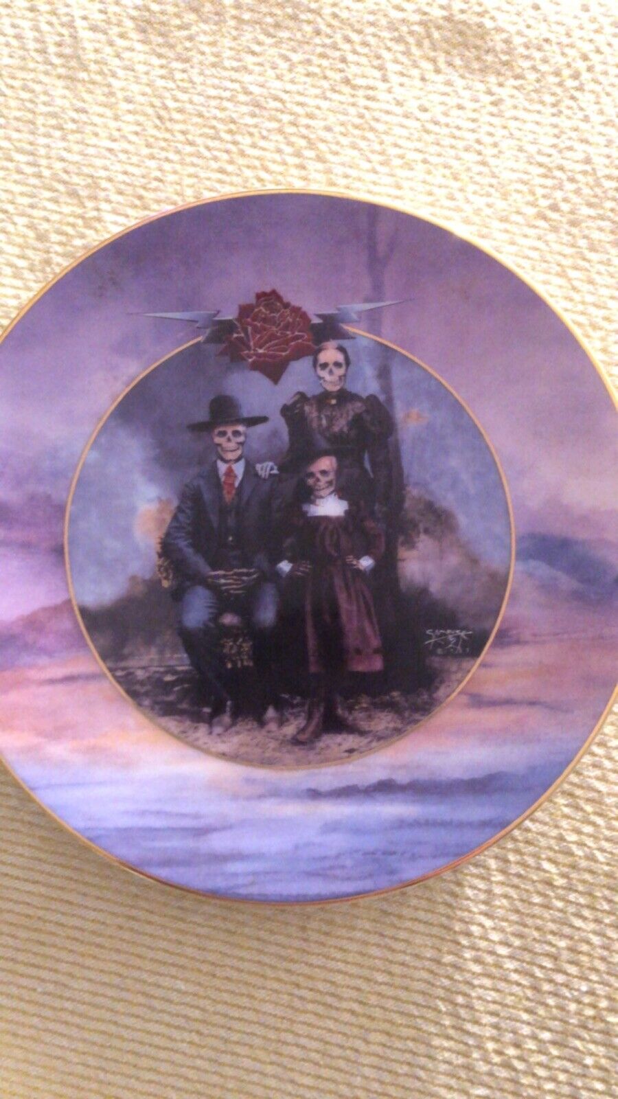 antique plates collectible, Greatful Dead Plate Family Album By Stanley Mouse