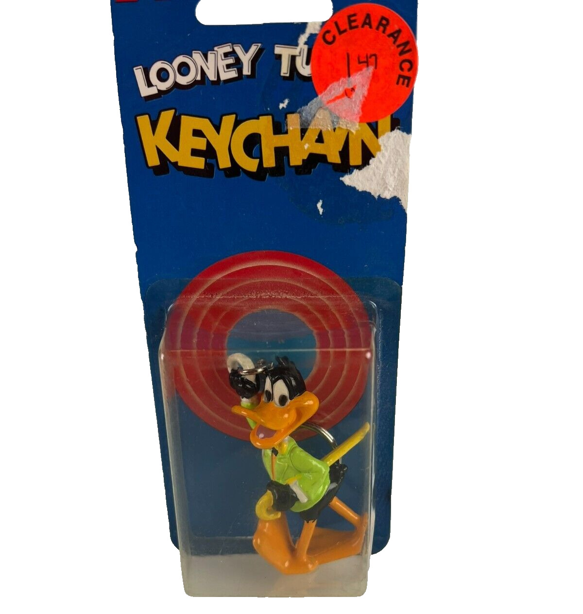 Vintage 1989 Warner Brothers  Looney Tunes Keychain  Daffy Duck  Figure + chain