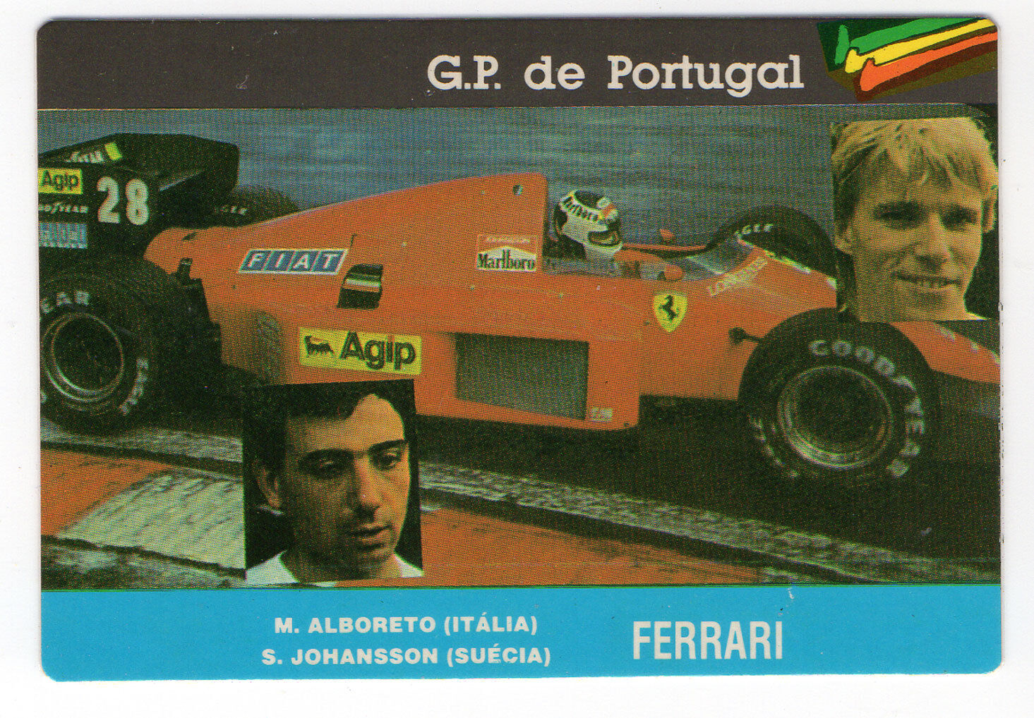 1987 Portugese Pocket Calendar F1 Ferrari Team - Alboreto & Johansson