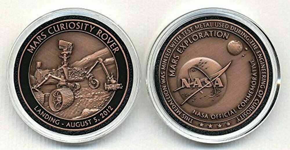 NASA Mars Curiosity Rover Landing 2012 Challenge Coin (Shuttle Apollo Gemini)