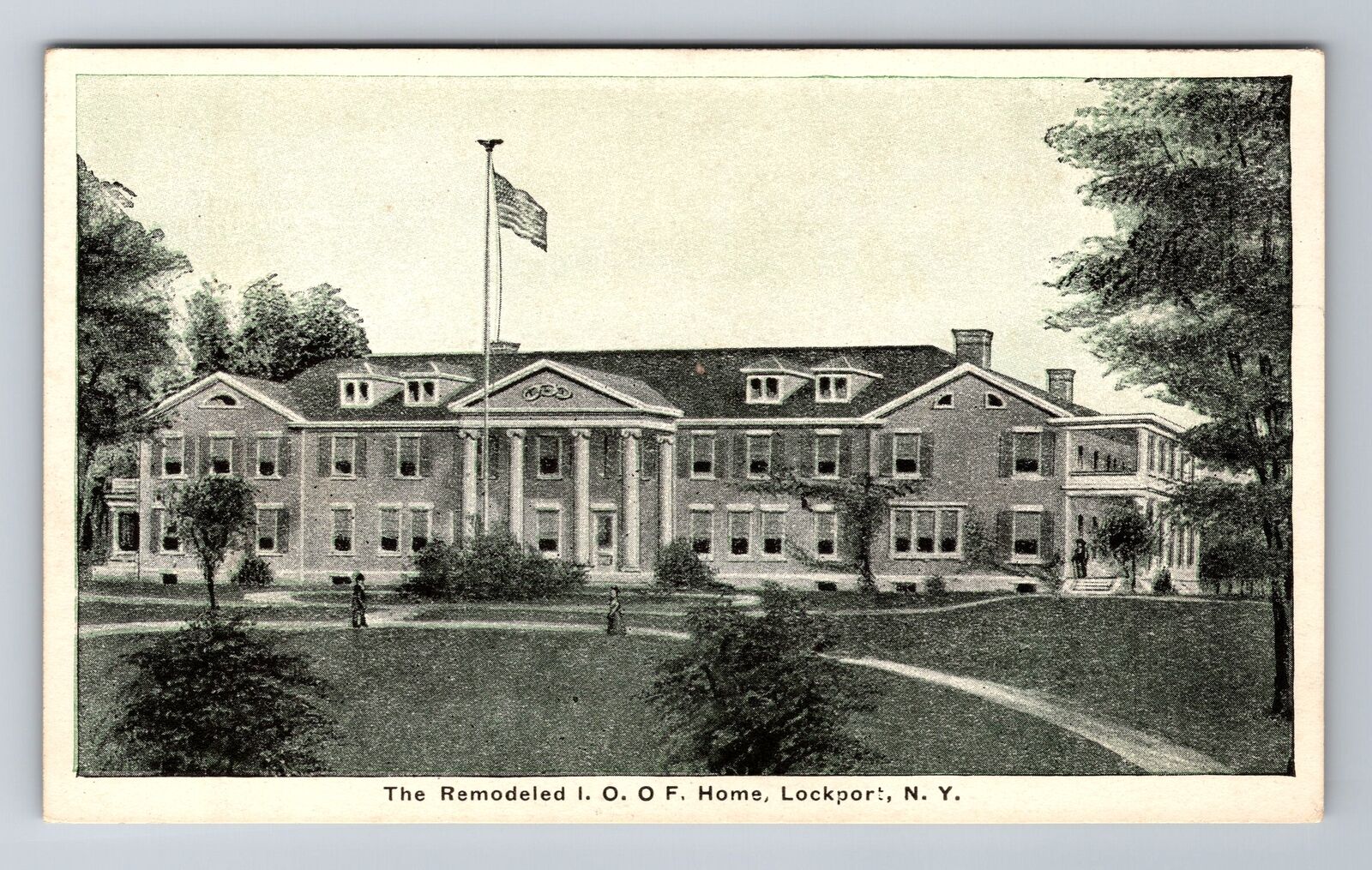 Lockport NY-New York, Remodeled I.O.O.F. Home, Antique Vintage Postcard
