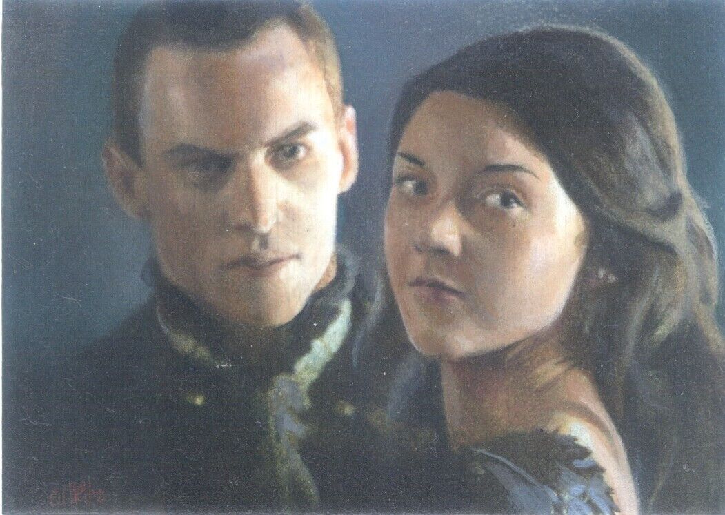 The TUDORS Season 1-3 CHARLES HALL King HENRY and ANNE Marvel Sketch Card 