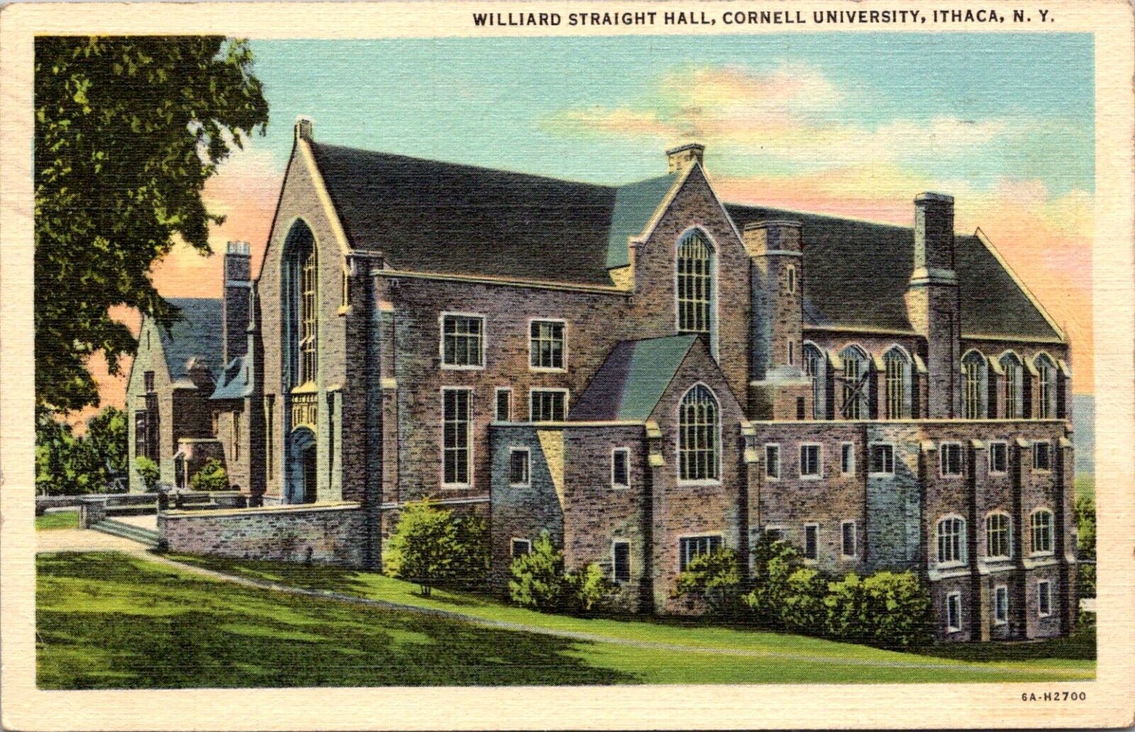 Ithica New York NY Cornell University Willard Straight Hall 1930s Postcard