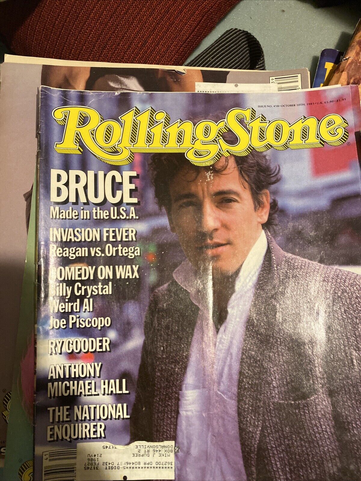 Rolling Stone Magazine Bruce Born USA Weird Al Billy Crystal # 458 Oct 10,1985