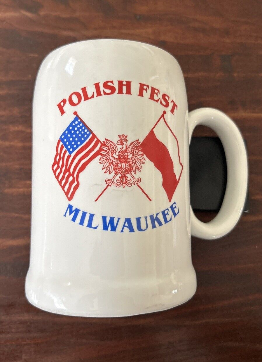 Vintage Polish Fest Milwaukee, Wisconsin Beer Mug 5.25x3.75”