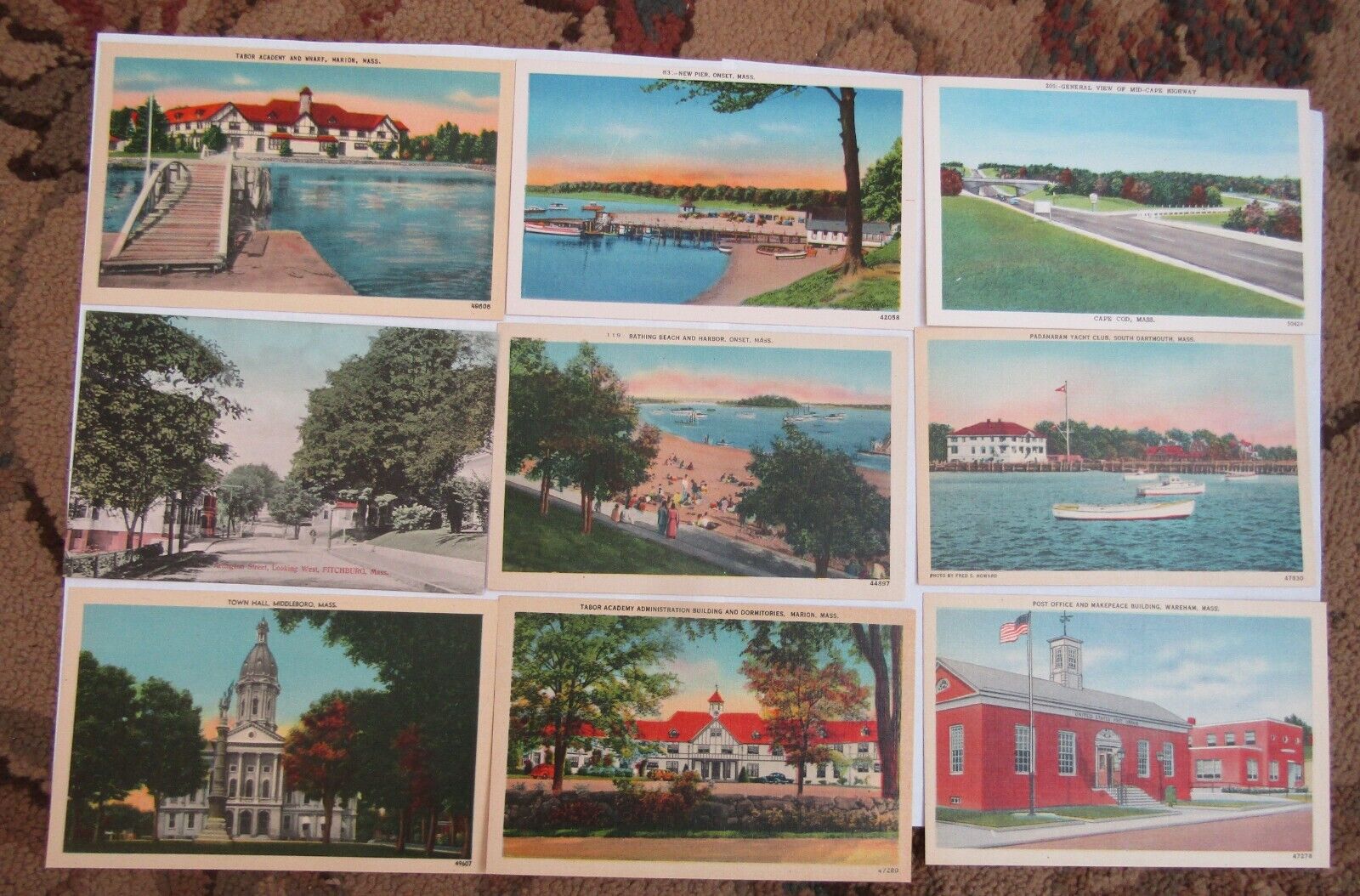 Lot of 36 Antique 1900 era Massachusetts Postcards From Estate 31 are unused