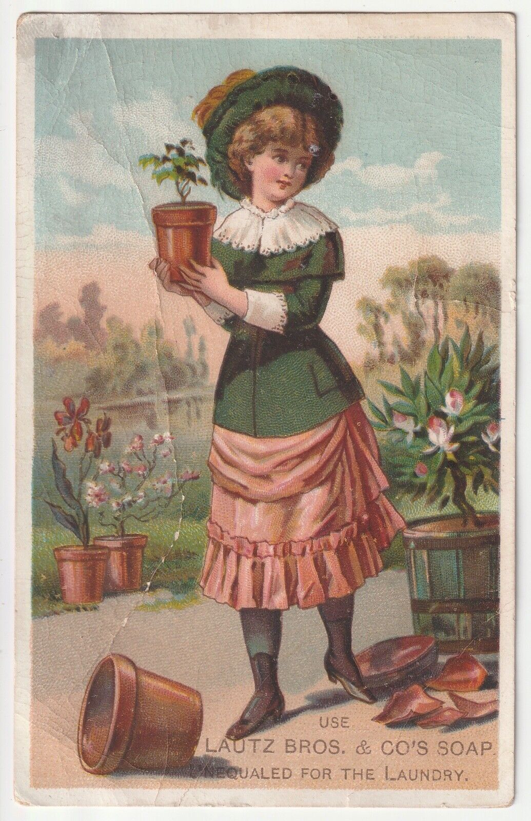 c1880s~ Holyoke Massachusetts MA~Gardener~Furniture Store~Victorian Trade Card