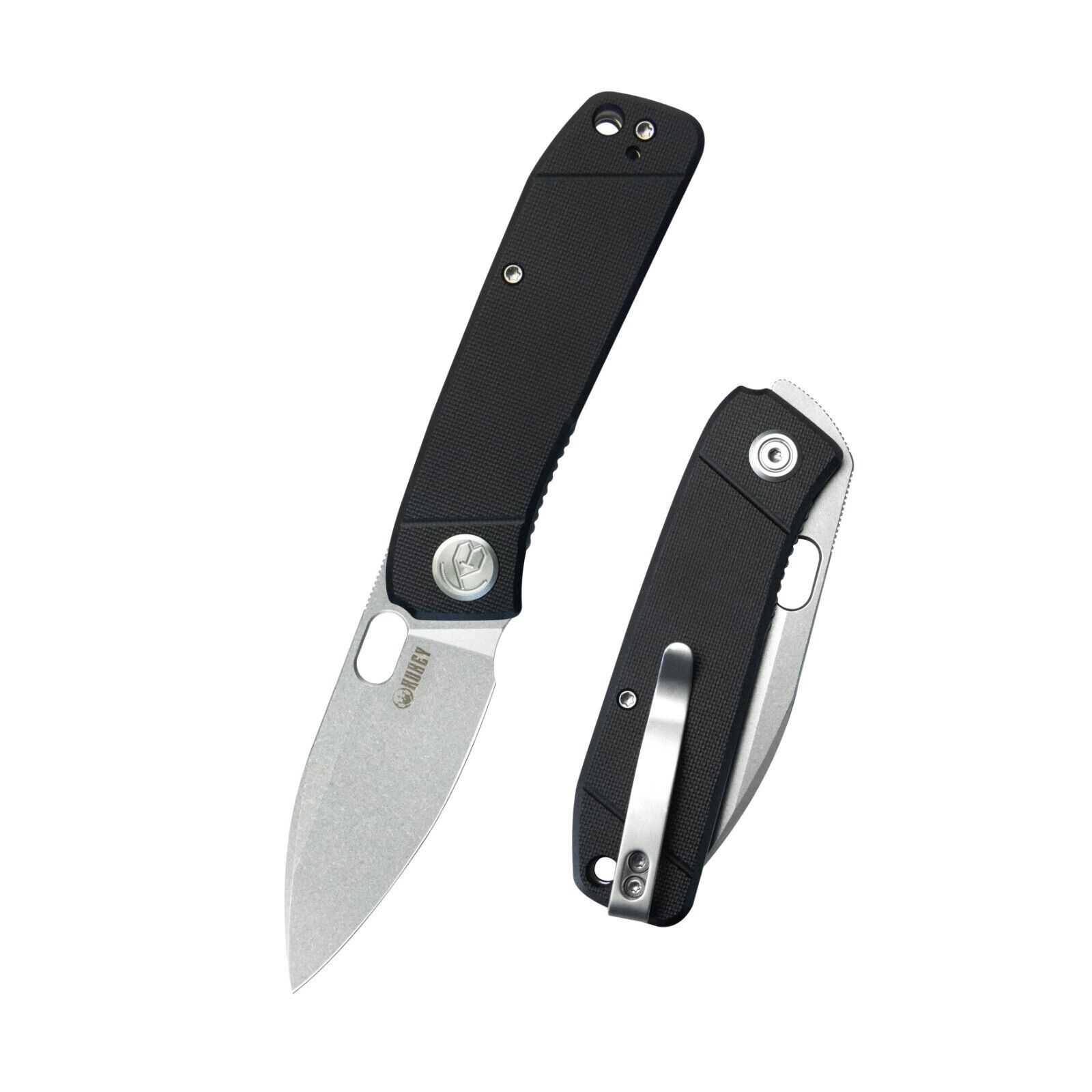 Kubey Hyde Everyday Carry Knife with Clip Point Stainless Steel Reversible Clip