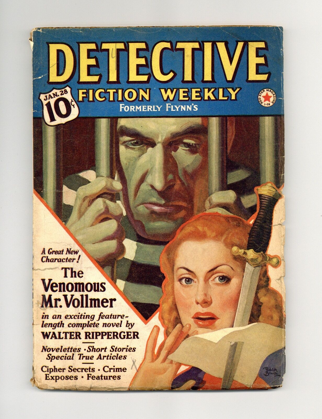 Detective Fiction Weekly Pulp Jan 28 1939 Vol. 125 #5 GD
